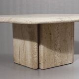 Low design side table in travertine, 1970s
