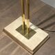 Brass Floor Lamp with Adjustable Reflector on a Timber Base