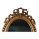 Oval mirror with antique Louis XVI style frame, original gilded stucco wood, 58x40 cm