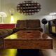 Wooden burl coffee table, Italian design by Roche Bobois, 1970s.