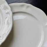 4 vintage dessert plates ivory earthenware Moulin des Loups - Marli song