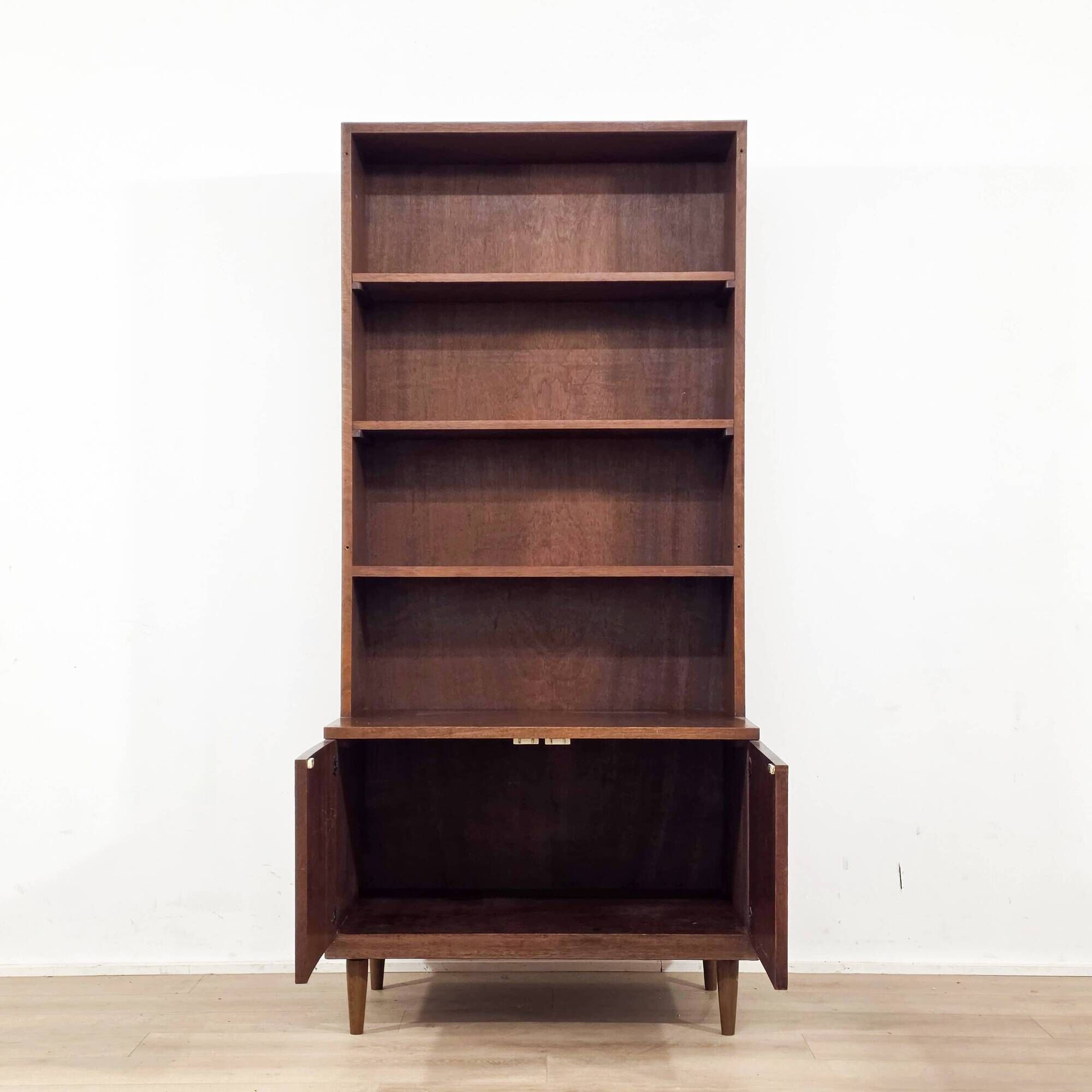 Scandinavian solid wood bookshelf, Mid-Century style, 1960s