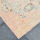 Tapis Oushak Vintage, Laine Turque Beige Pêche & Bleu Délavé, 159x227 Cm