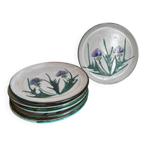 6 assiettes plates Vallauris