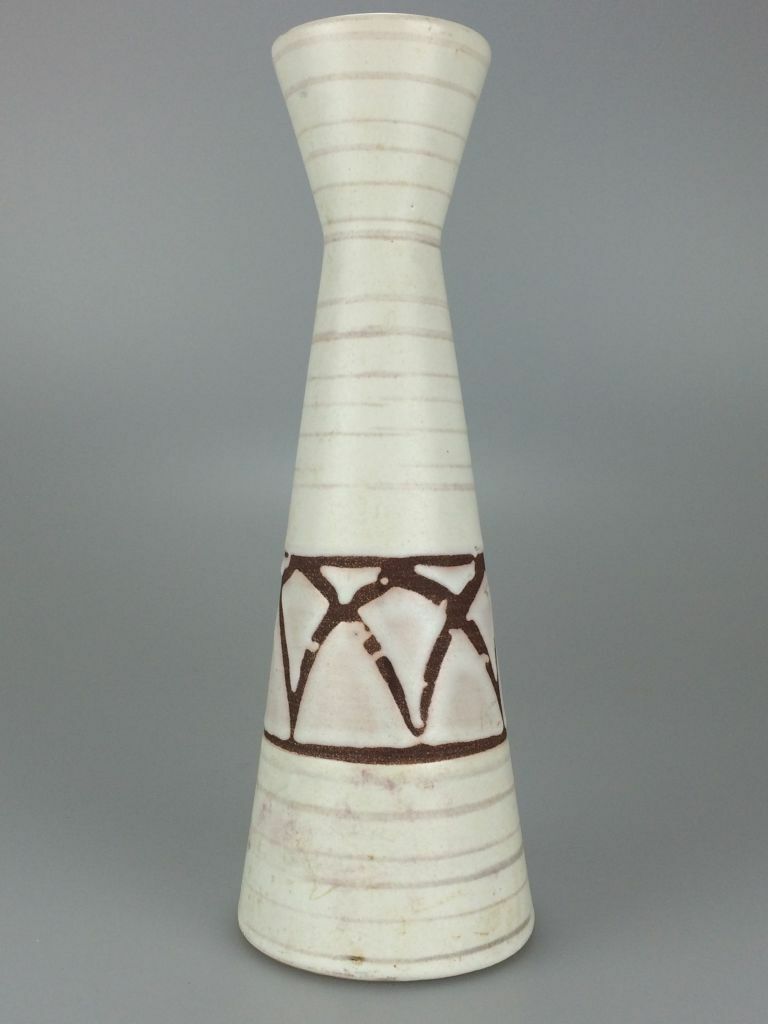 70s vase flower vase ceramic vase table vase ceramic white brown space age