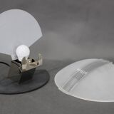 Pair of Italian midcentury table lamps by F. Fabbian, frosted glass, 1980s