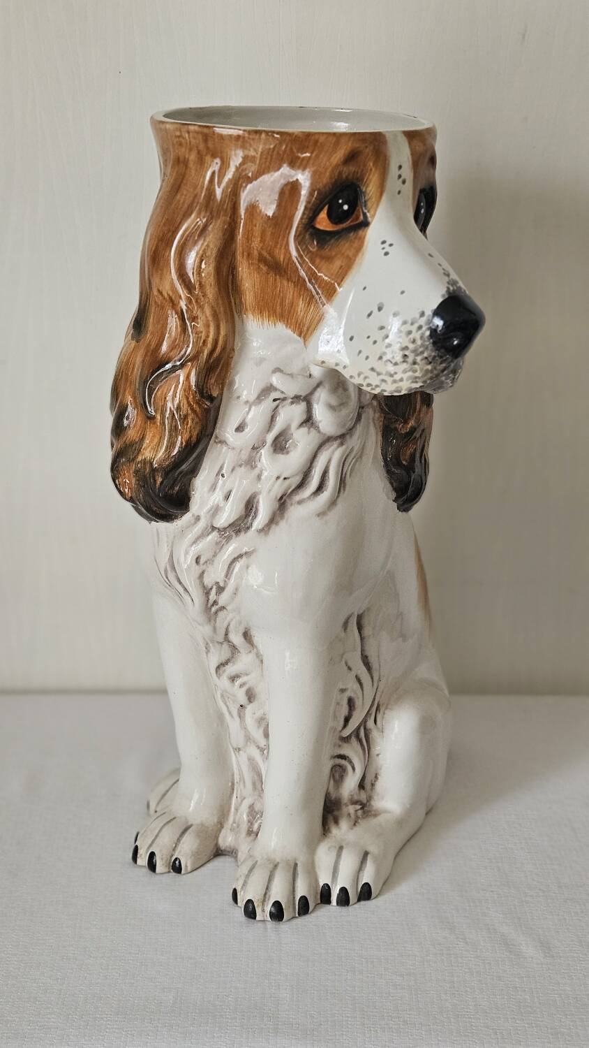 Vintage ceramic dog umbrella stand