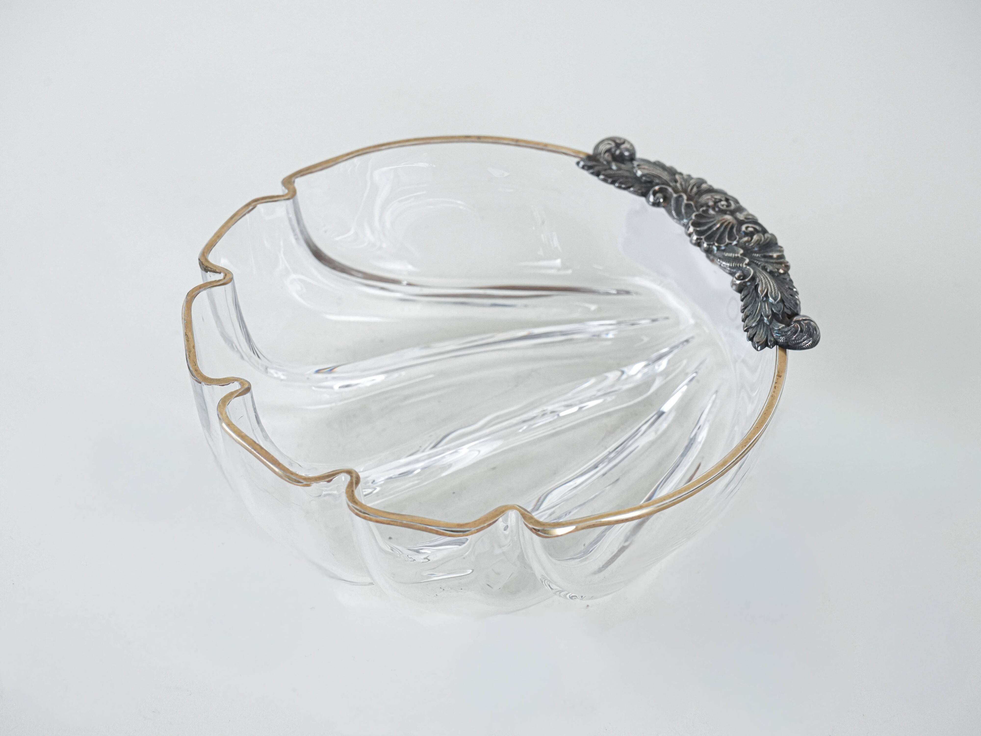 Glass bowl, Italian design, 1970s, made in Italy