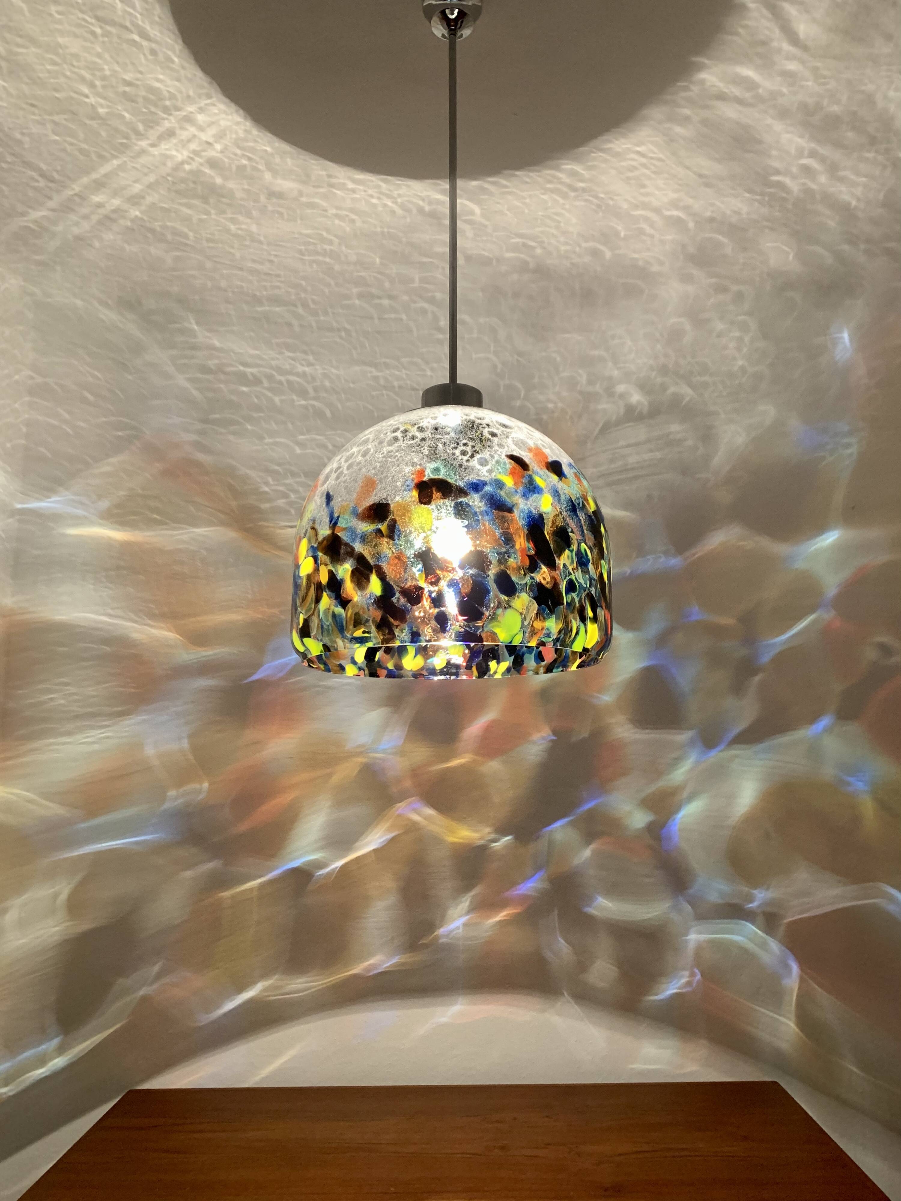 Large Colorful Murano Glass Pendant Lamp