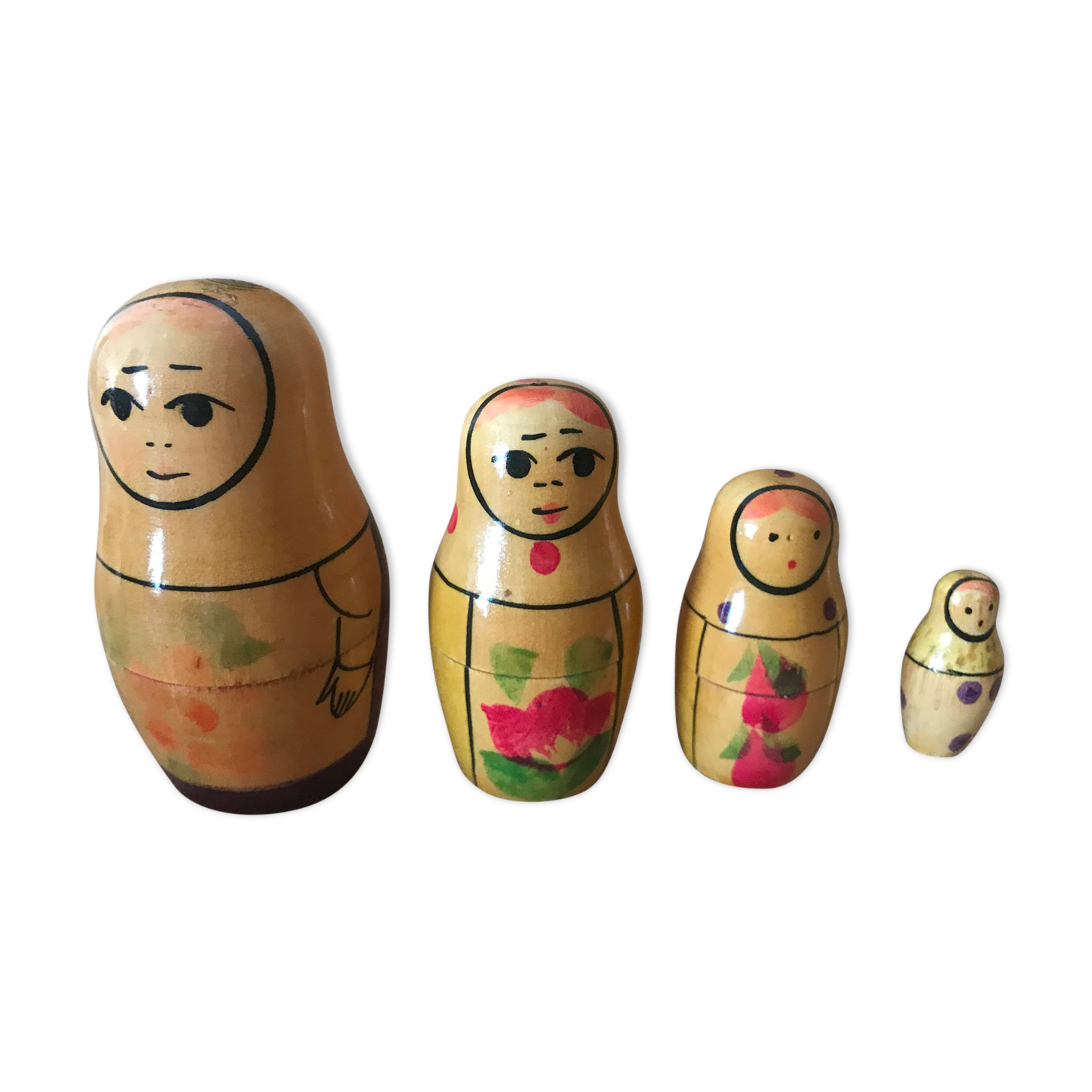 Poupée Russe Matriochka Ancienne - 22 Cm, 8 Figurines, Vintage