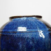 Small vintage/antique vase, very fine stoneware, flamed glaze, signature art ceramic