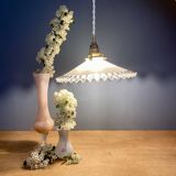Vintage white opaline lampshade pendant light