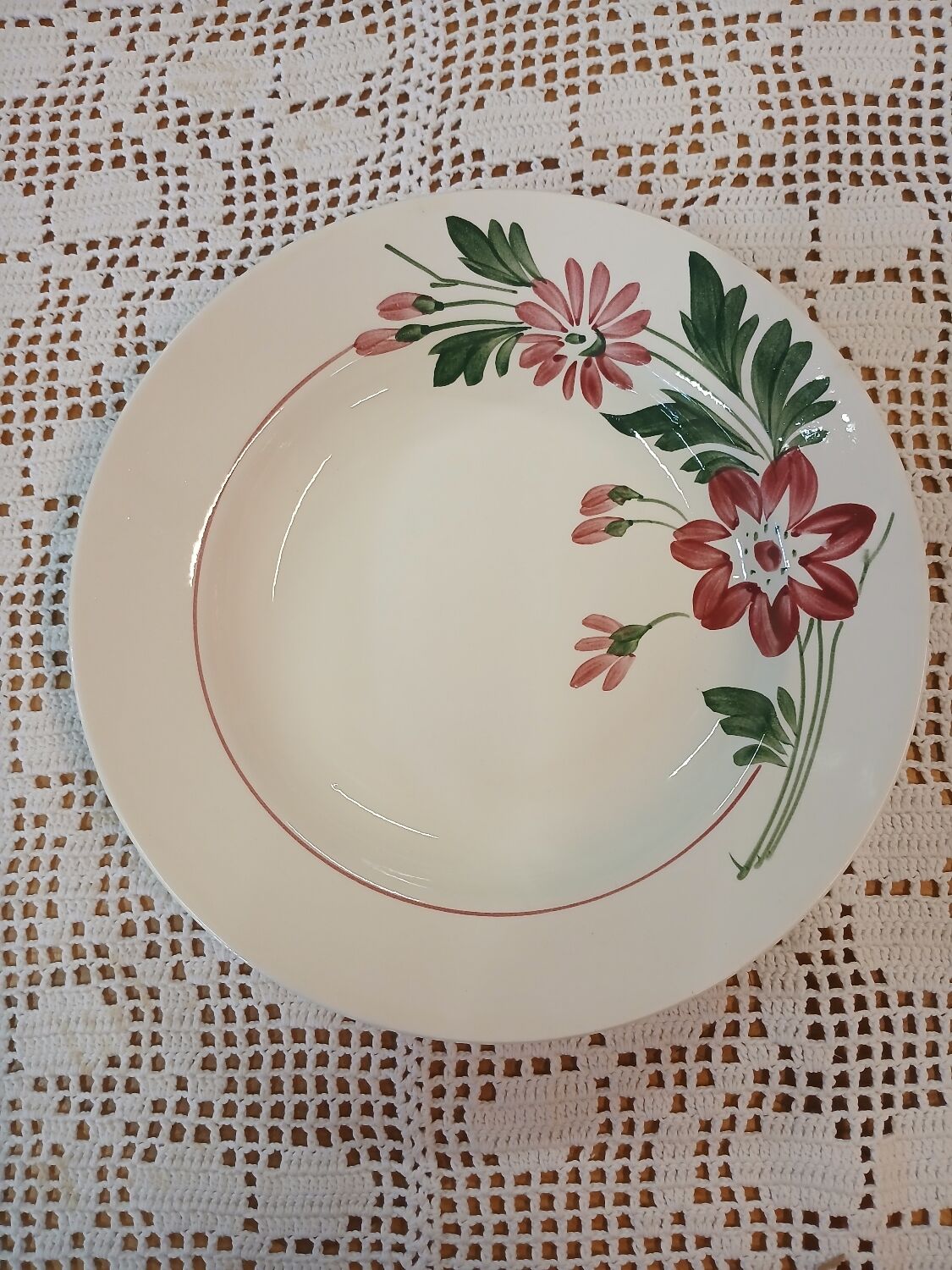 6 mismatched antique soup plates