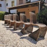6 vintage rattan chairs dlg Verner PANTON