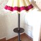 Wooden floor lamp turned in the spirit of Charles Dudouyt / art deco style