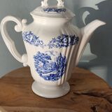 Théière vintage à décor bleu