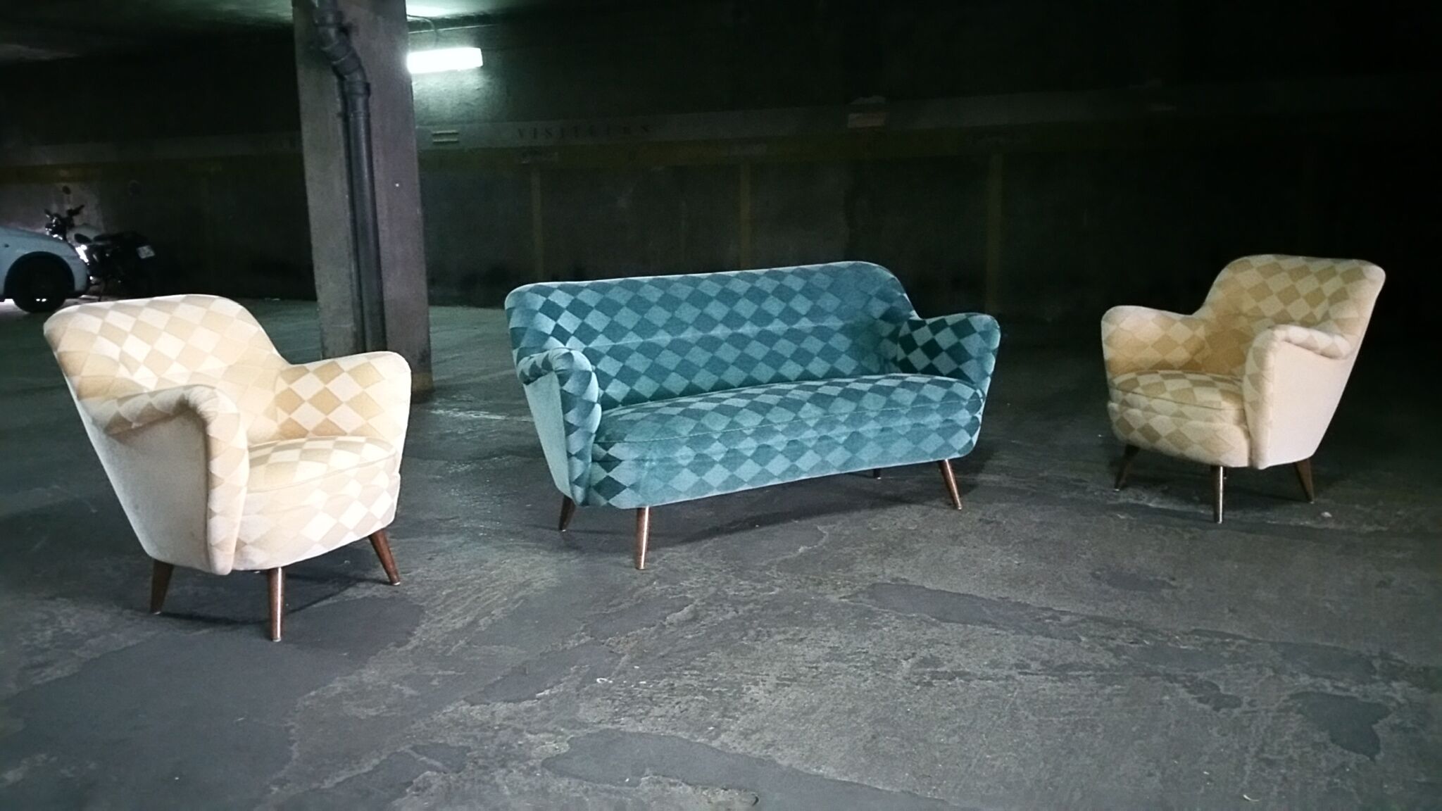 Sofa sofa 'Arc' club organic kidney years 50-60