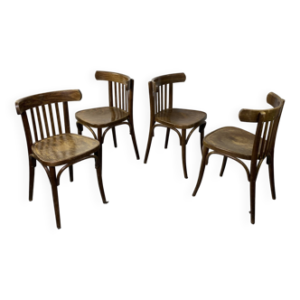 Lot de 4 chaises bistrot style Baumann