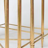 3 trundle tables in gilded brass