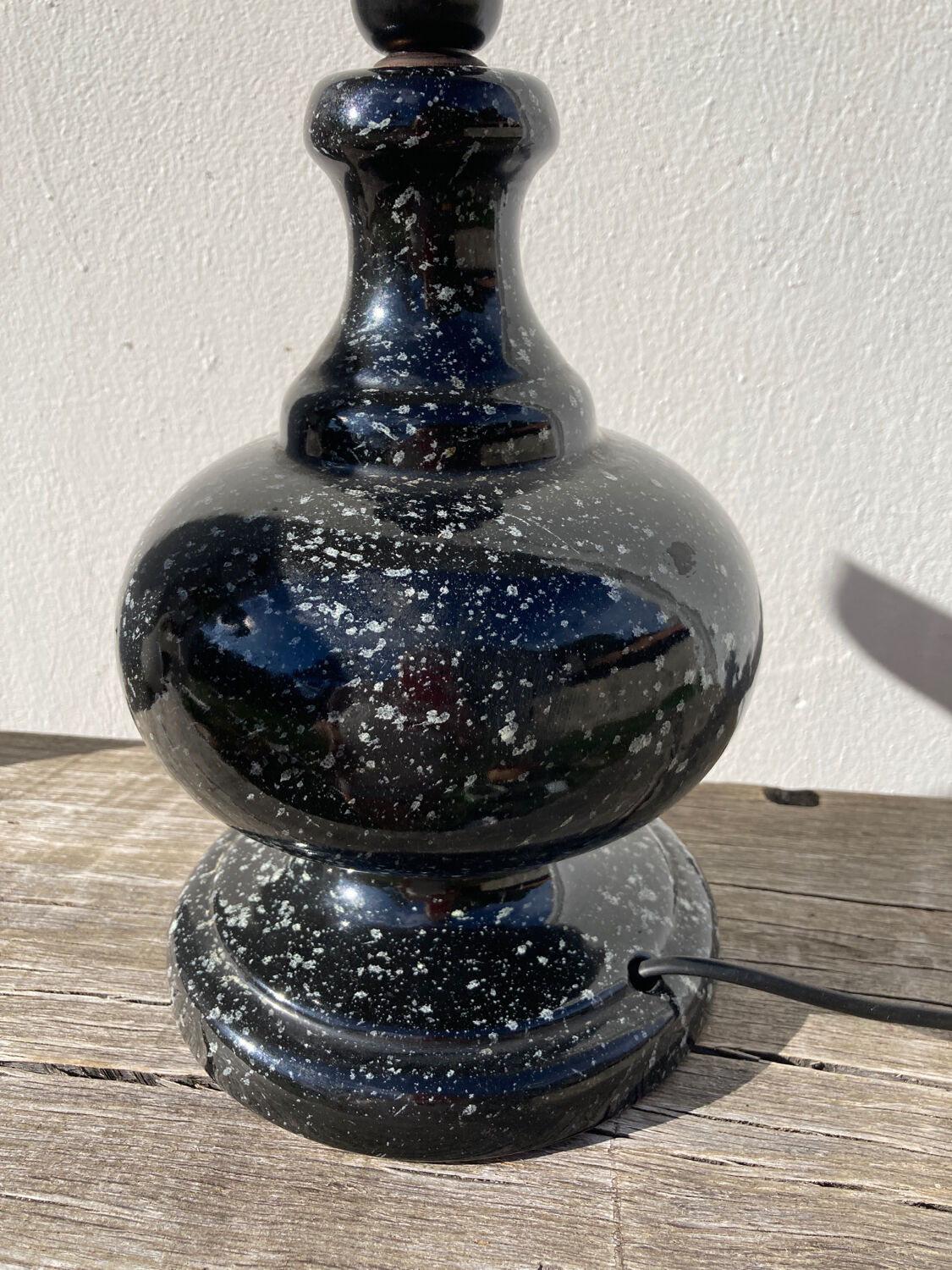 Black Memphis 80 speckled ceramic lamp base