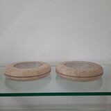 Pair of valet trays - 1980s - travertine