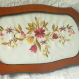 Plateau de style napoleon iii broderie sous verre