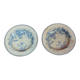 Set of two hollow plates in English porcelain HB