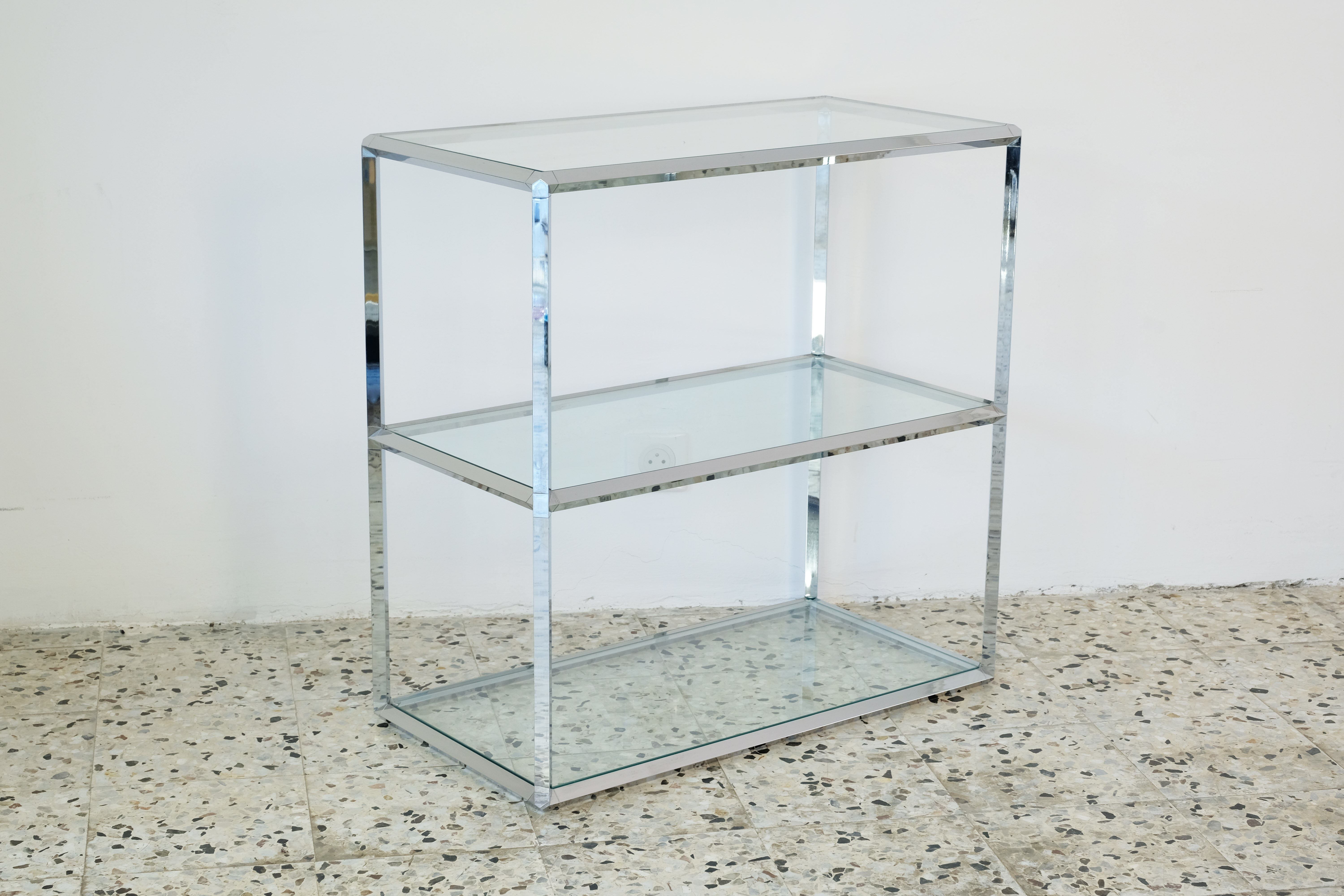 Vitra chrome and glass console