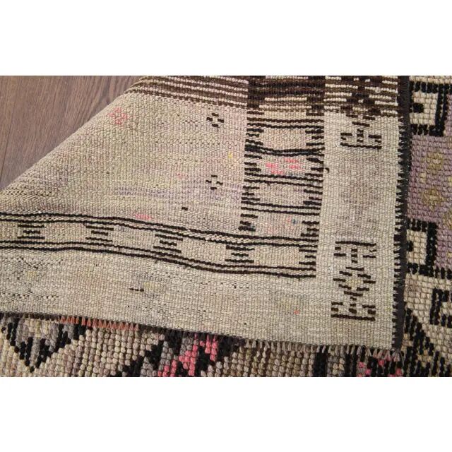 1960s Turkish Hand-Knotted Runner Rug 120x325
