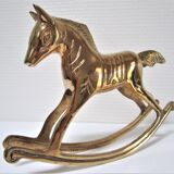 Vintage brass rocking horse 70