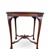 Antique oak side table with lion legs