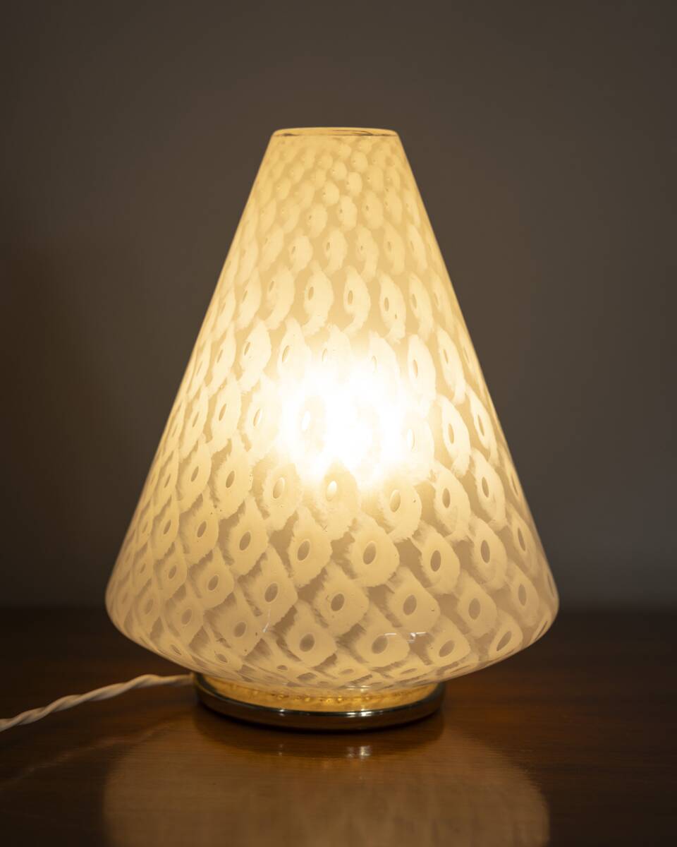Vintage 1970s Murano glass table lamp, Italian design