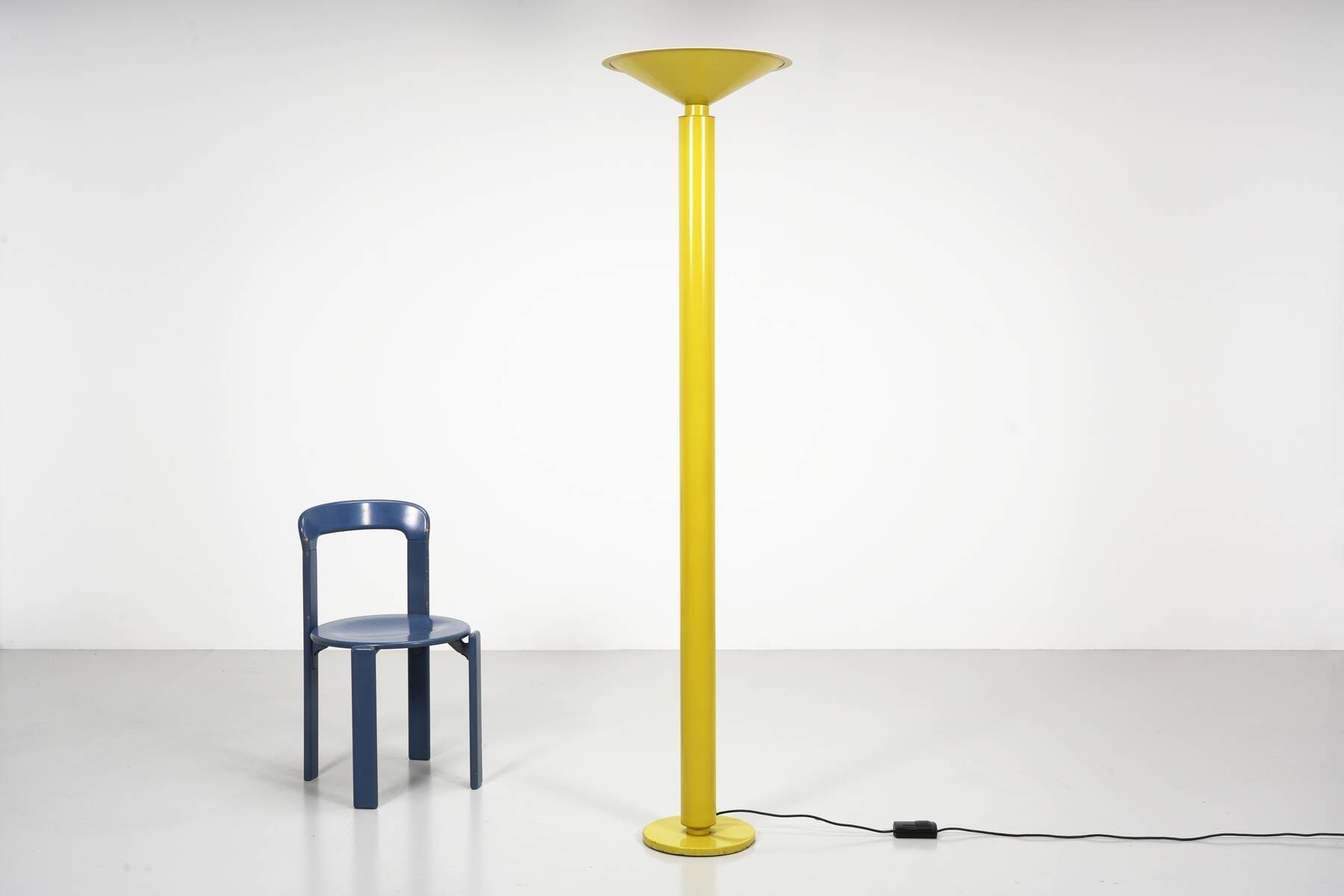 Italian metal floor lamp circa 1980 post Memphis