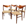 Série de 4 chaises en cordes et palissandre de Rio Arne Wahl Iversen 1960