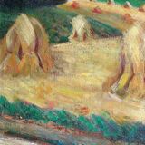 Countryside landscape at the harvest of H.Ouvrard (XXth)