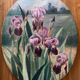 Table HST (oval frame) Iris Flowers in a field 19th century