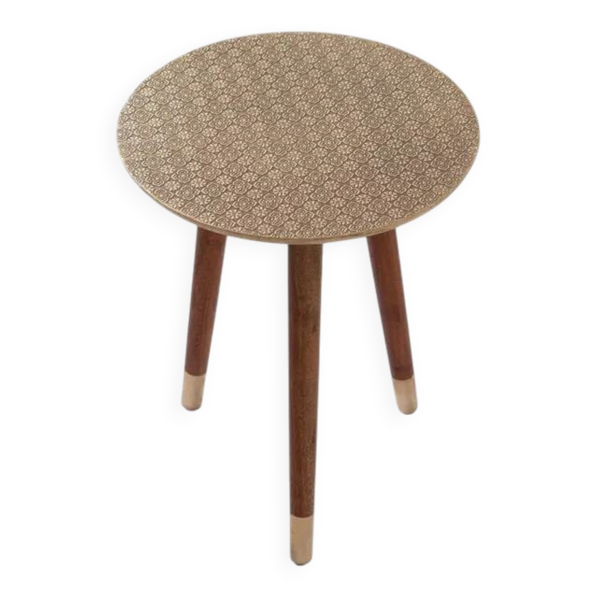 Aura Brass Clad Side Table: Handmade Bronze Accent Table