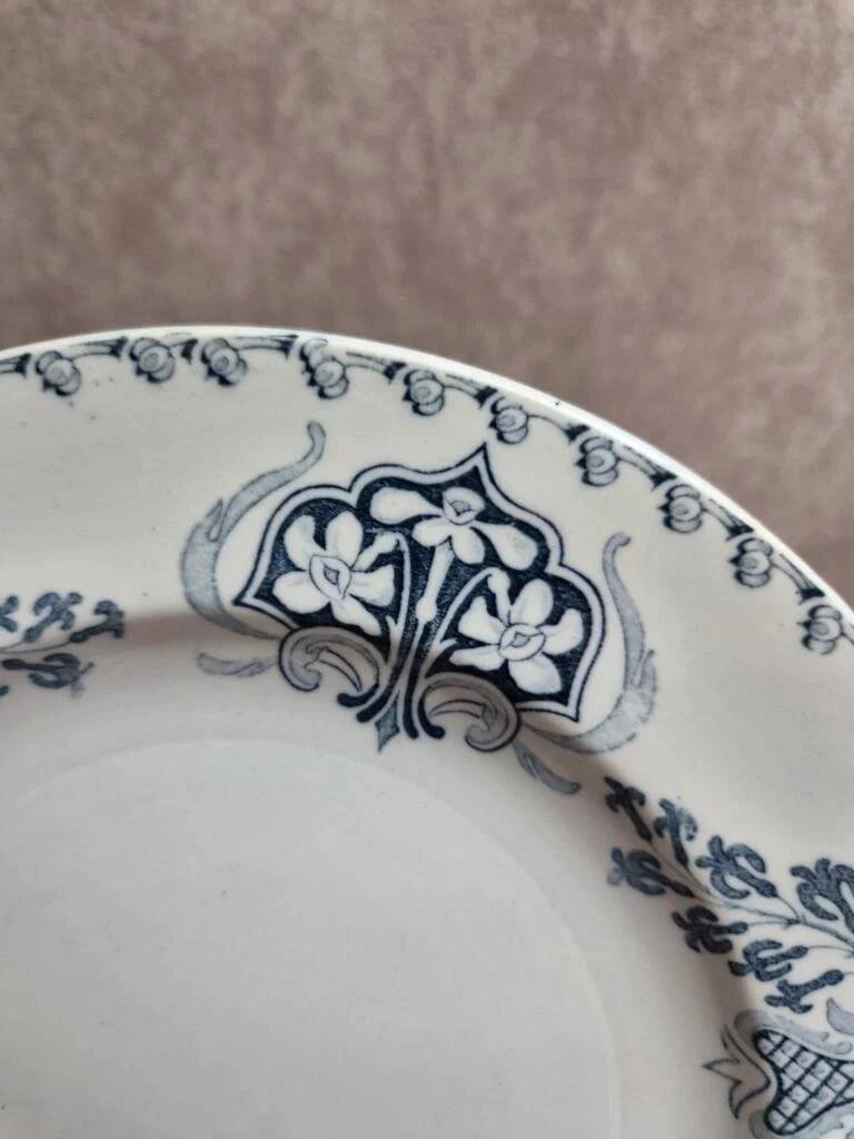 Antique dessert plate K&G Lunéville – Sébastopol model – blue decoration