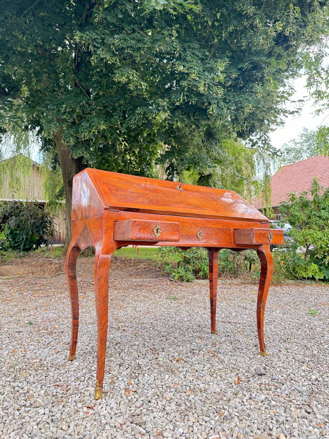 Louis xv period marquetry sloping desk, 18th century stamped criaerd