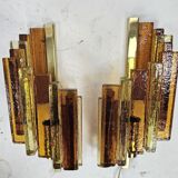 Ensemble de lampes murales en couleur ambre/marron par Svend Aage Holm Sorensen pour Hazel & Teudt.