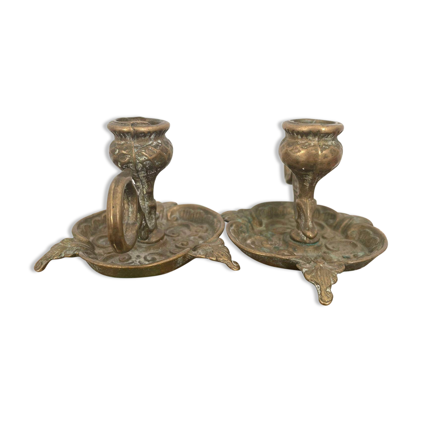 Pair of brass candlesticks
