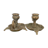 Pair of brass candlesticks