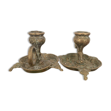Pair of brass candlesticks