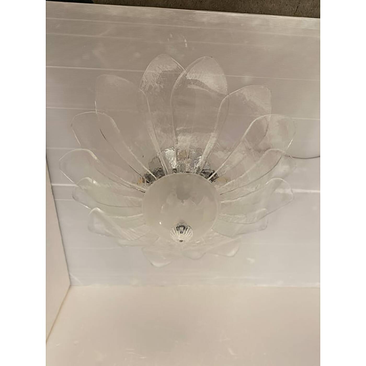 Murano Style Glass Sputnik Chandelier Flush Mount, Mazzega Zuccheri Venini