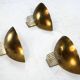 Set of three Italian Deco-style brass wall sconces, Italy 1970s