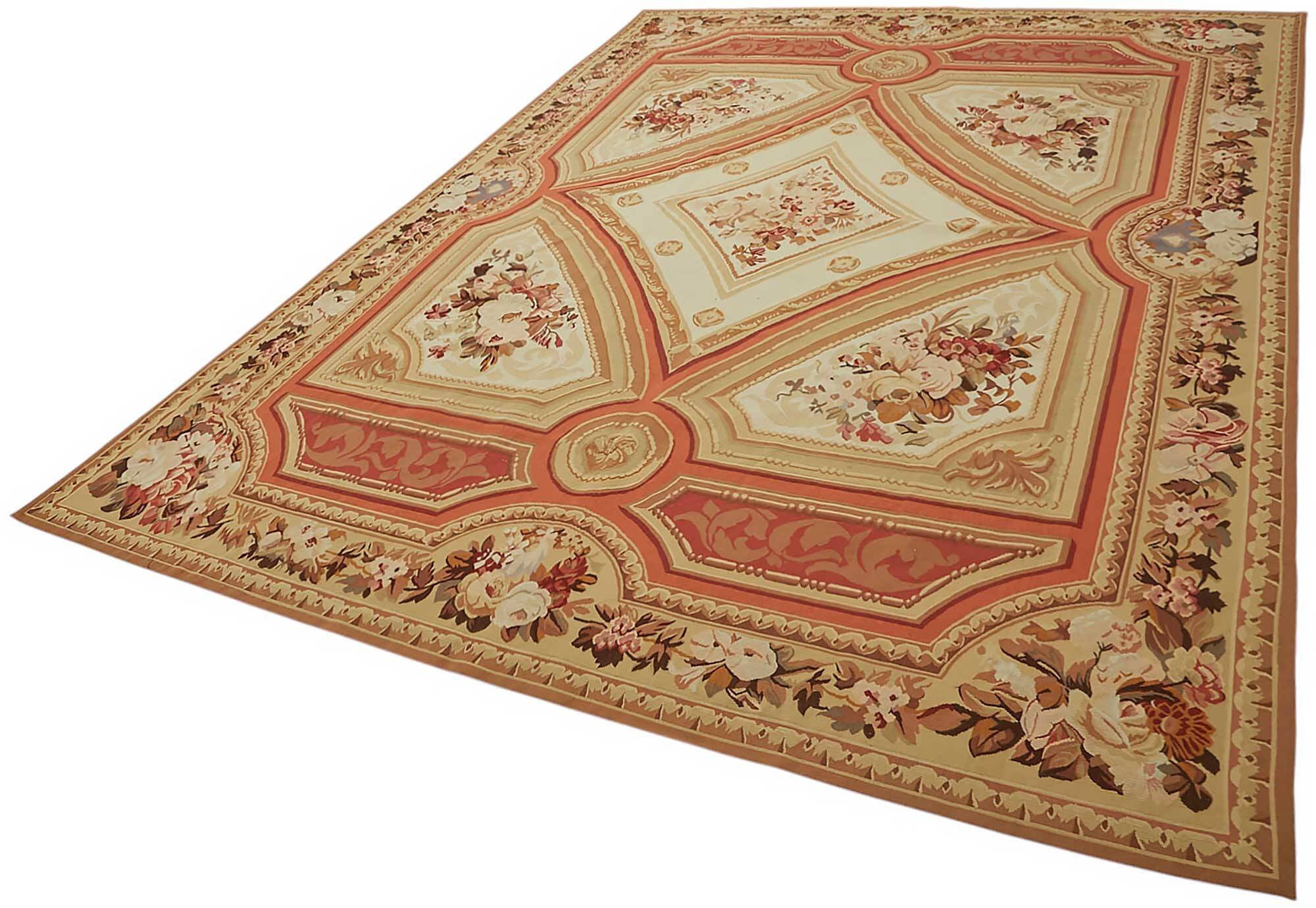 Handmade European Vintage Aubusson Kilim 235 cm x 336 cm