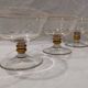 3 champagne glasses in fine gold crystal glass engraved