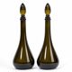 Pair of vintage tinted glass carafes – elegant silhouette – May spirit