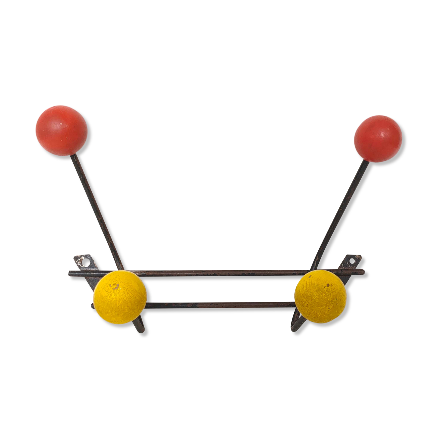 Coat rack 4 patères balls colors 1950