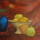 Painting oil on cardboard still life